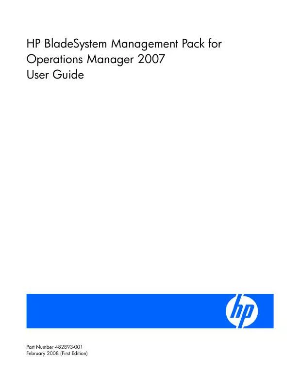 Mode d'emploi HP PROLIANT SERVER AND BLADESYSTEM INTEGRATIONS WITH MICROSOFT SYSTEM CENTER