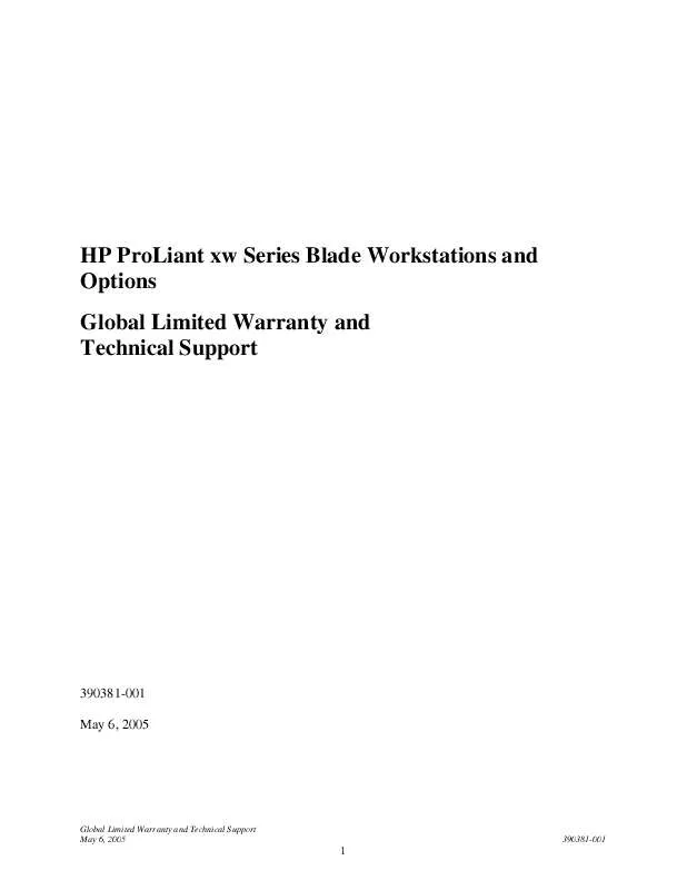 Mode d'emploi HP PROLIANT XW460C BLADE WORKSTATION