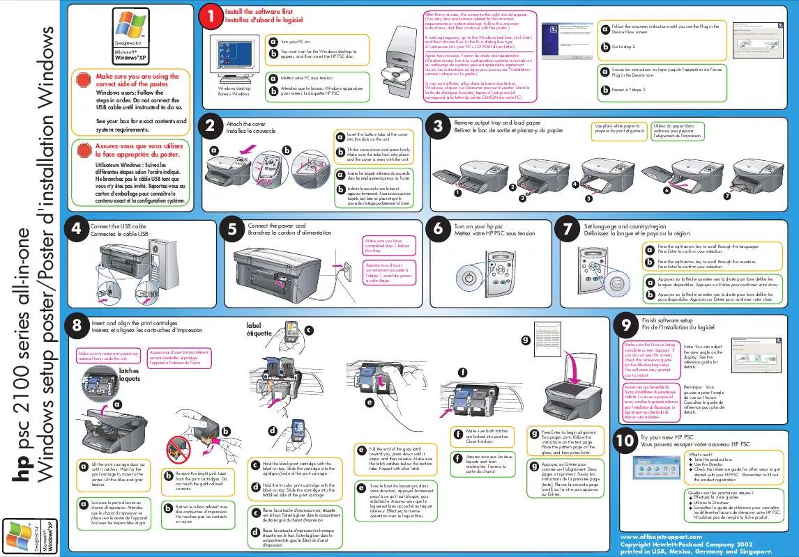 Mode d'emploi HP PSC 2100