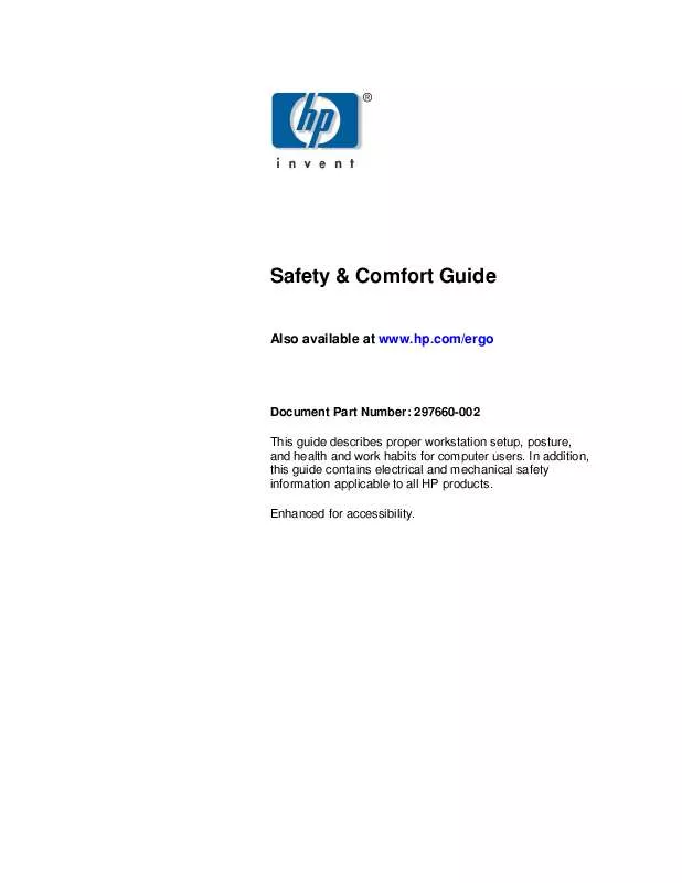 Mode d'emploi HP SAFETY & COMFORT GUIDE