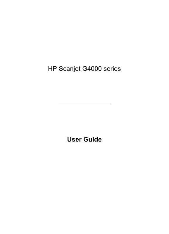 Mode d'emploi HP SCANJET G4000