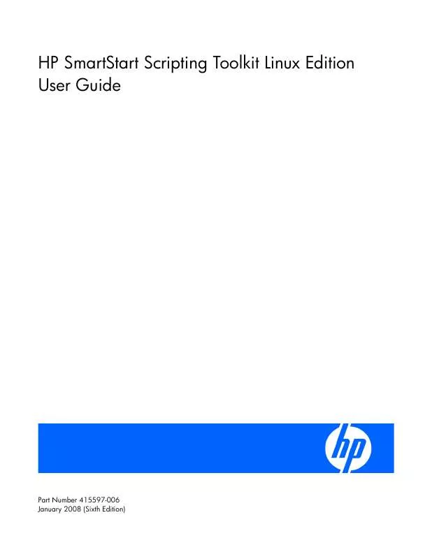 Mode d'emploi HP SMARTSTART SCRIPTING TOOLKIT SW