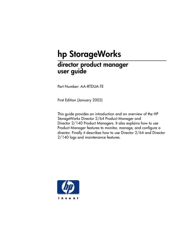 Mode d'emploi HP STORAGEWORKS 2/140 DIRECTOR SWITCH