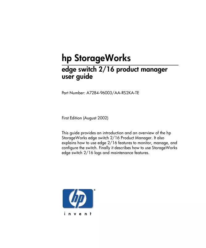 Mode d'emploi HP STORAGEWORKS 2/16 EDGE SWITCH