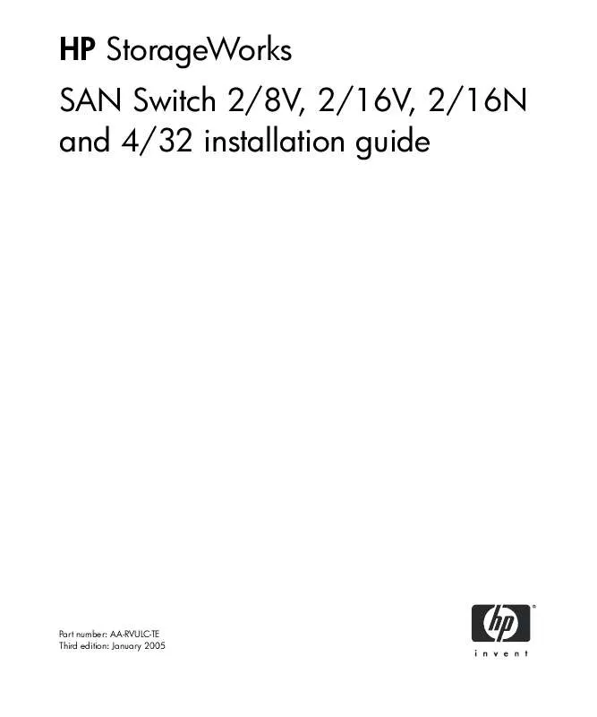 Mode d'emploi HP STORAGEWORKS 2/16N FF AND 2/16N SAN SWITCH