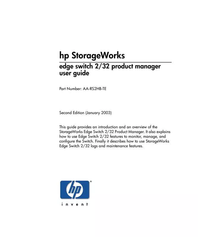 Mode d'emploi HP STORAGEWORKS 2/32 EDGE SWITCH