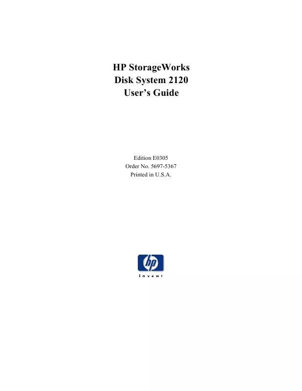 Mode d'emploi HP STORAGEWORKS 2120 DISK SYSTEM