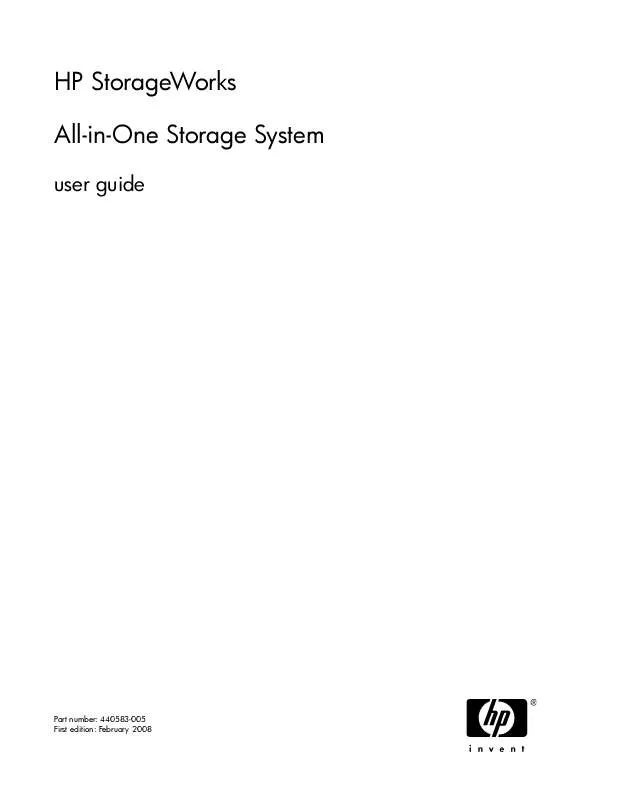 Mode d'emploi HP STORAGEWORKS 400R ALL-IN-ONE STORAGE SYSTEM