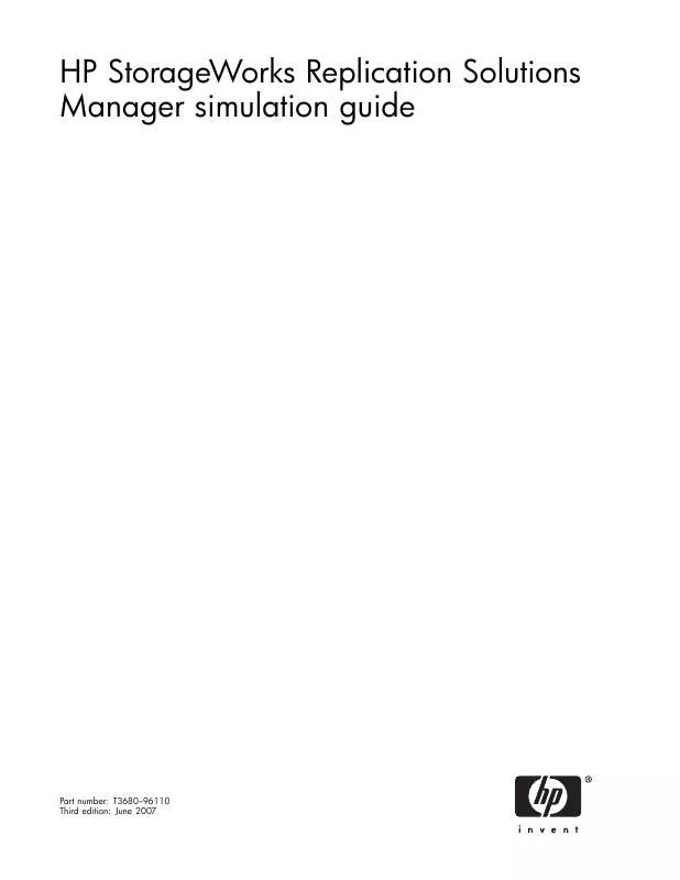 Mode d'emploi HP STORAGEWORKS CONTINUOUS ACCESS EVA V3.0 SOFTWARE