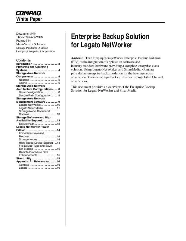 Mode d'emploi HP STORAGEWORKS ENTERPRISE BACKUP SOLUTIONS (EBS)