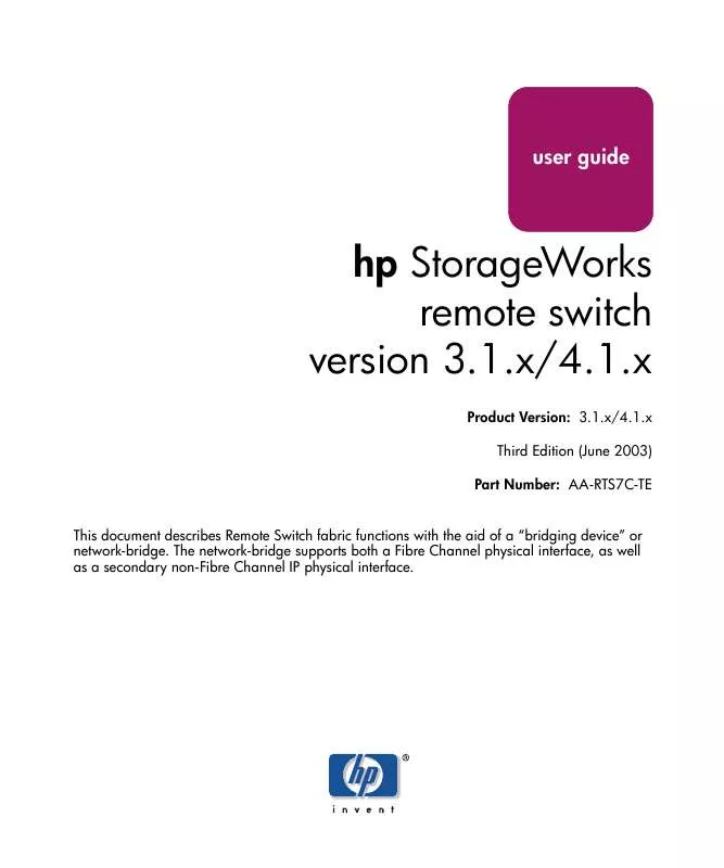 Mode d'emploi HP STORAGEWORKS FIBRE CHANNEL SWITCHES