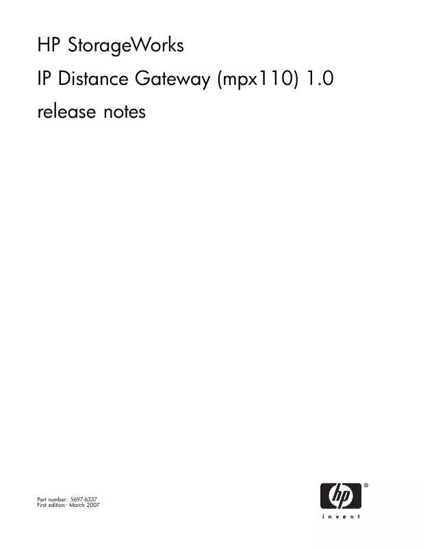 Mode d'emploi HP STORAGEWORKS IP DISTANCE GATEWAY