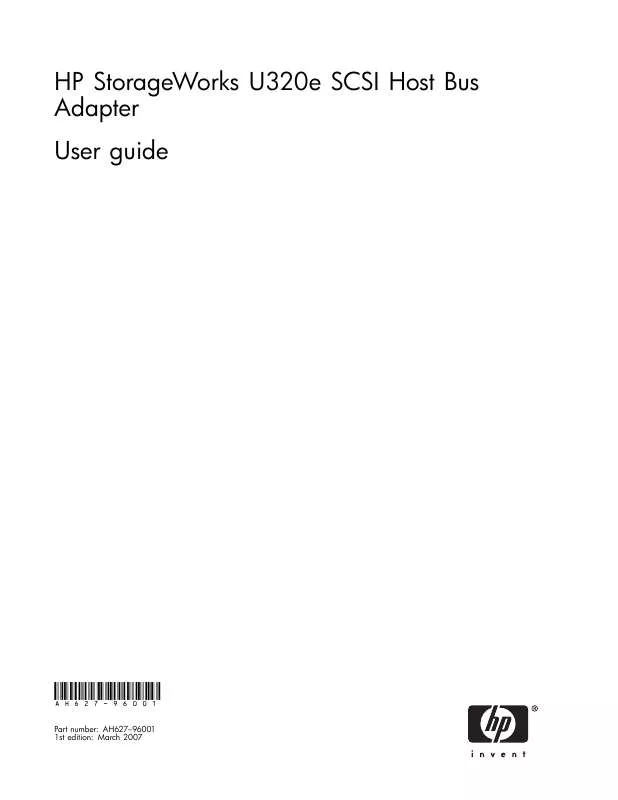 Mode d'emploi HP STORAGEWORKS PCI-E U320 SCSI HOST BUS ADAPTER