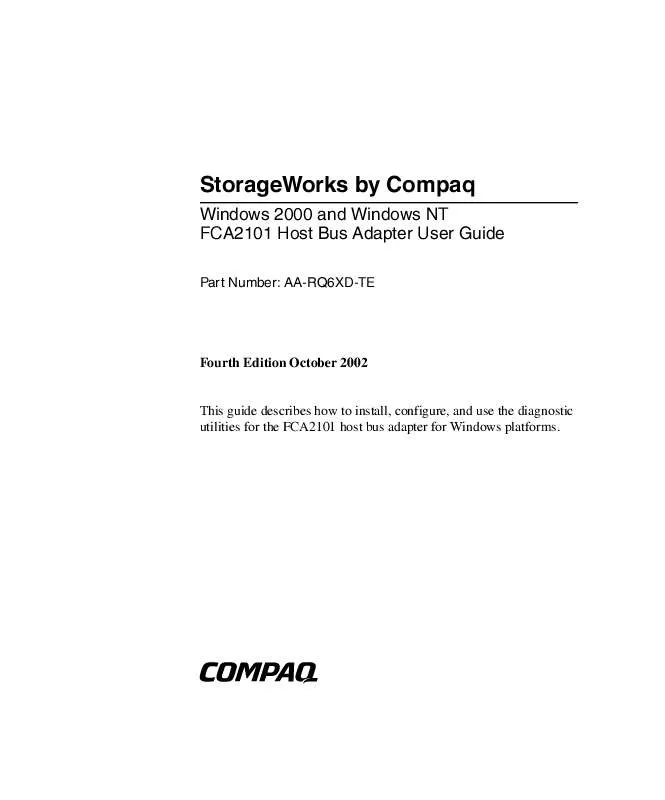 Mode d'emploi HP STORAGEWORKS PCI-X 2GB HOST BUS ADAPTER