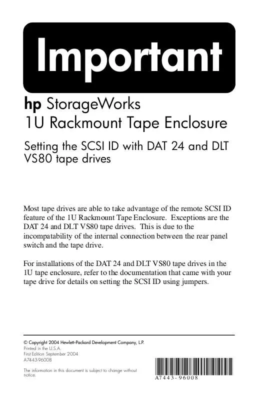 Mode d'emploi HP STORAGEWORKS RACK-MOUNT KITS