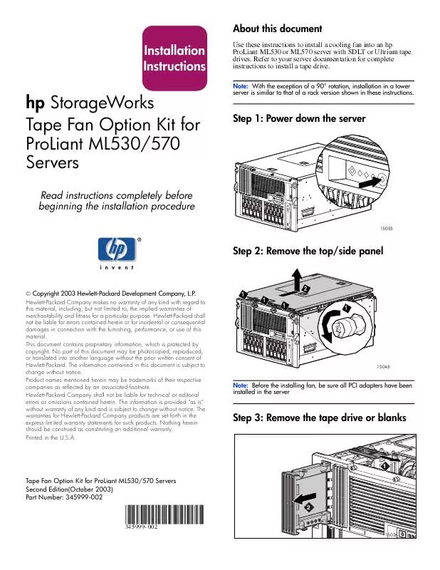 Mode d'emploi HP STORAGEWORKS SDLT 220 TAPE ARRAY