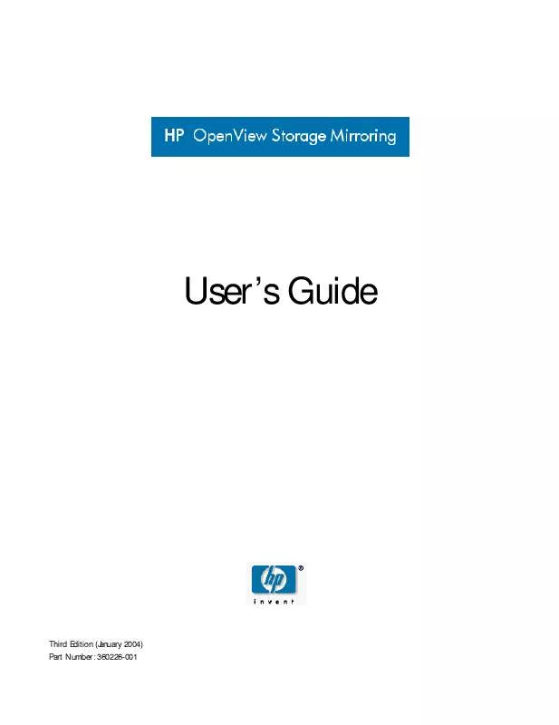 Mode d'emploi HP STORAGEWORKS STORAGE MIRRORING SOFTWARE