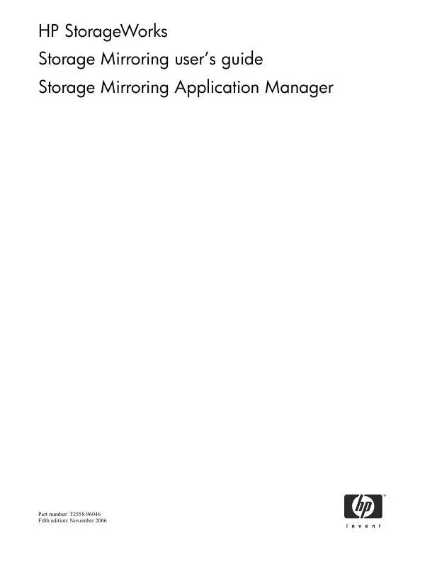 Mode d'emploi HP STORAGEWORKS STORAGE MIRRORING V4.5 SOFTWARE