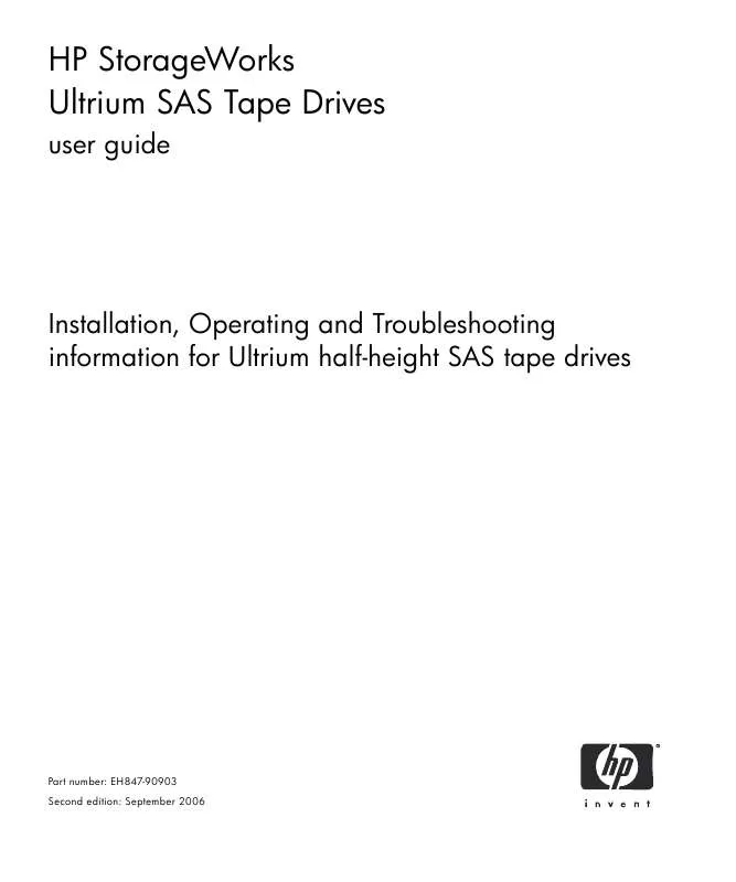 Mode d'emploi HP STORAGEWORKS ULTRIUM 448 TAPE DRIVE