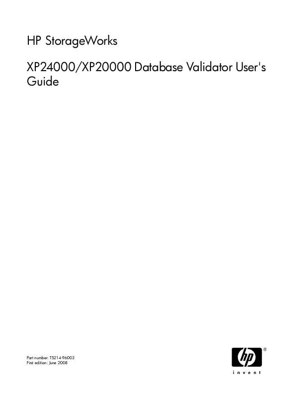 Mode d'emploi HP STORAGEWORKS XP DATA INTEGRITY CHECK XP SOFTWARE