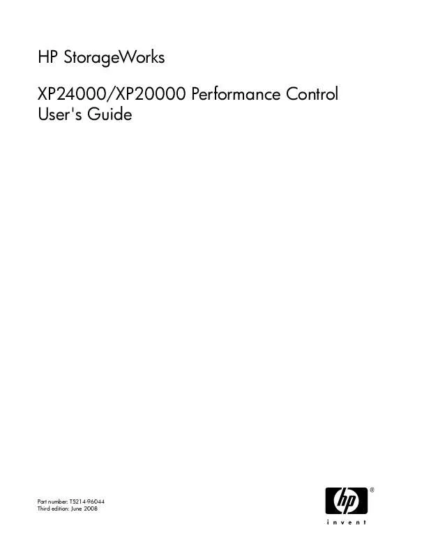 Mode d'emploi HP storageworks xp performance control software