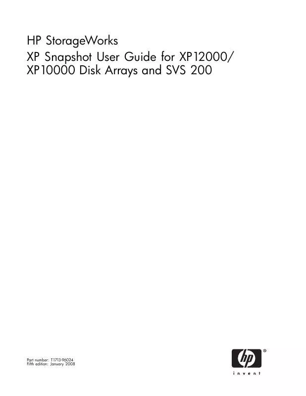 Mode d'emploi HP storageworks xp snapshot software