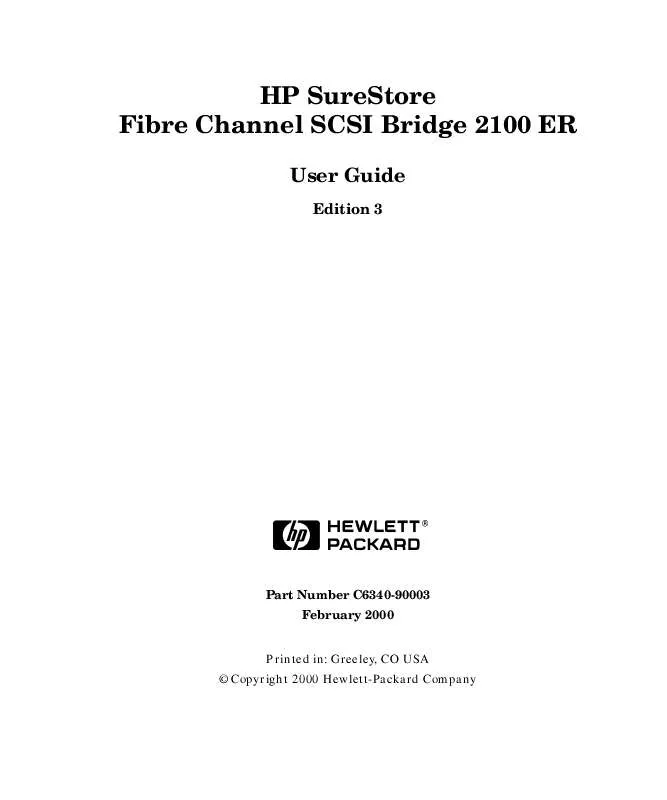 Mode d'emploi HP SURESTORE 1/8 TAPE LIBRARY