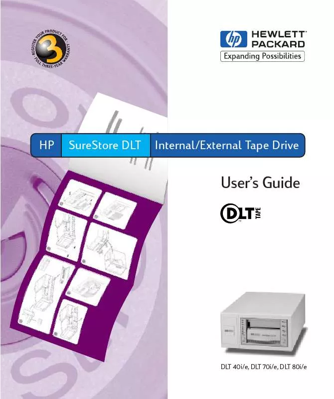 Mode d'emploi HP SURESTORE DLT 40 TAPE DRIVE