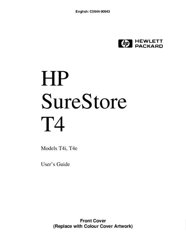 Mode d'emploi HP SURESTORE T4 TAPE DRIVE