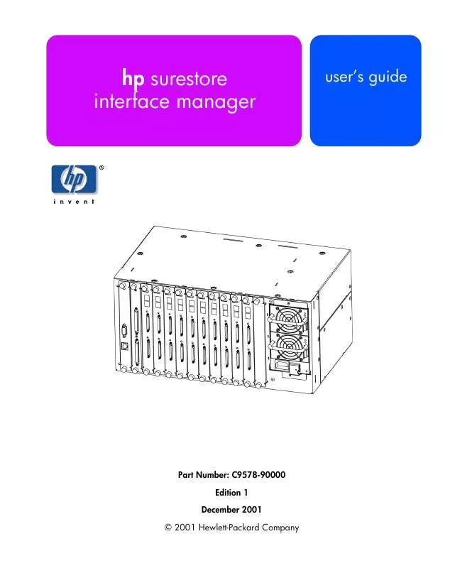 Mode d'emploi HP SURESTORE TAPE LIBRARY INTERFACE MANAGER SOFTWARE