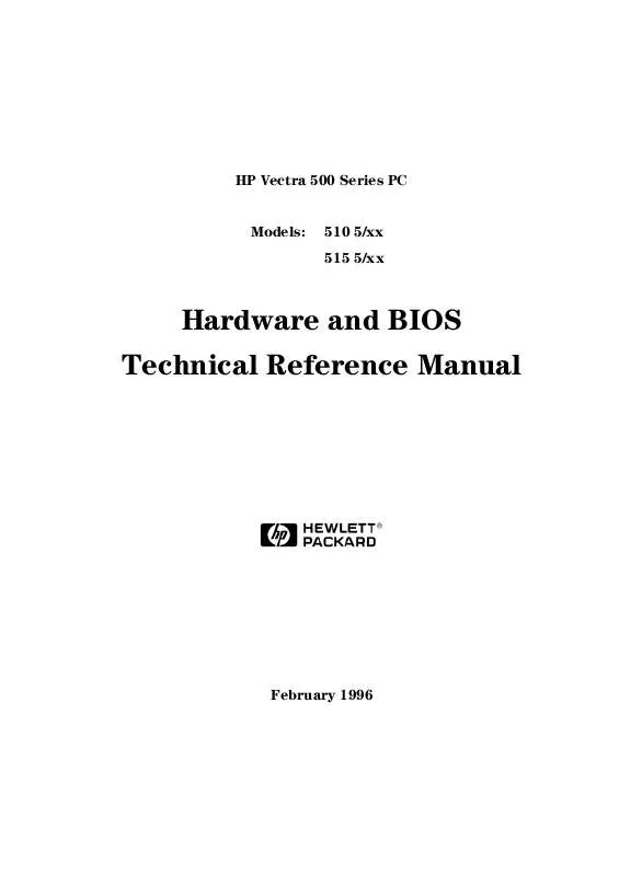 Mode d'emploi HP VECTRA 500 MODEL 515