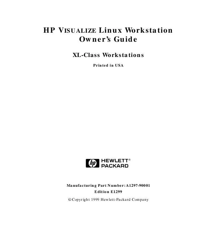 Mode d'emploi HP XL CLASS (500/550MHZ) WORKSTATION