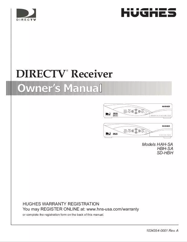 Mode d'emploi HUGHES DIRECTV RECEIVER SD HBH