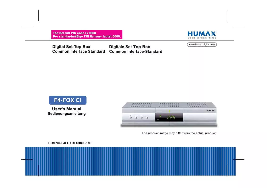 Mode d'emploi HUMAX F4-FOX CI