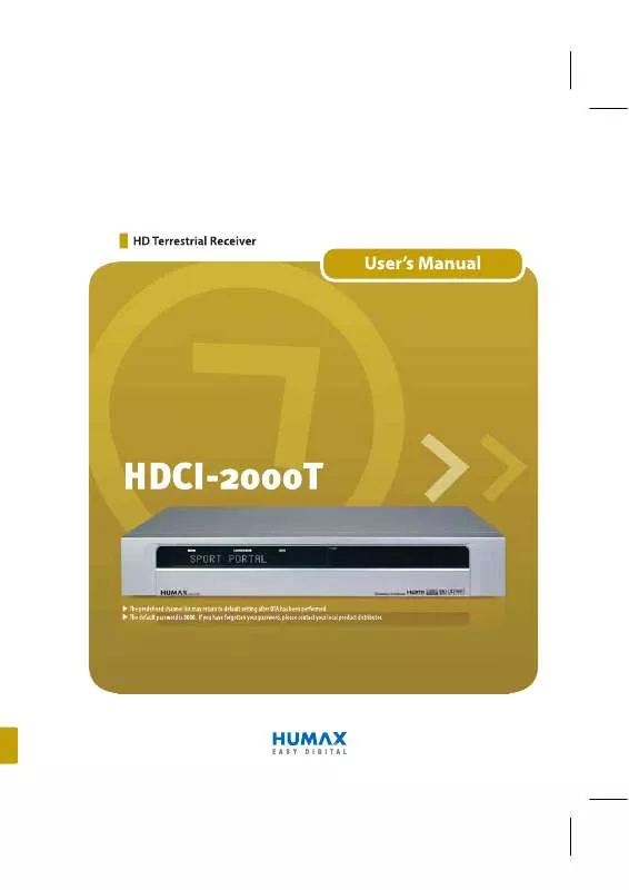 Mode d'emploi HUMAX HDCI-2000T