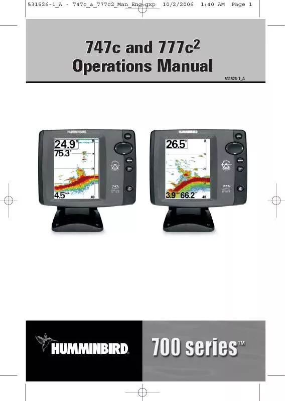 Mode d'emploi HUMMINBIRD 777C