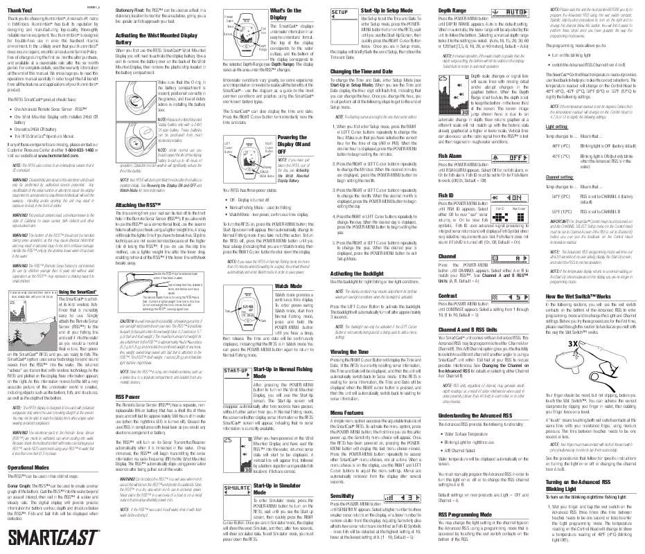 Mode d'emploi HUMMINBIRD RF35 SMARTCAST