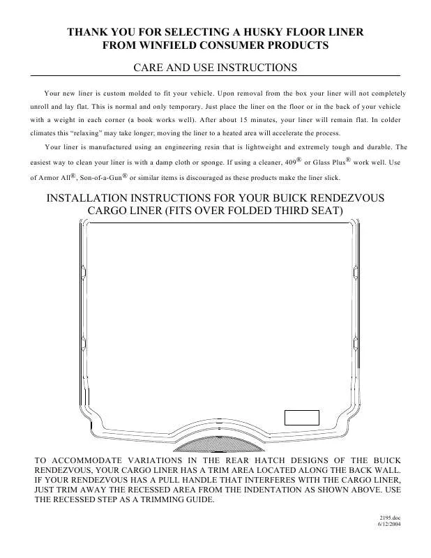 Mode d'emploi HUSKY LINERS 2195