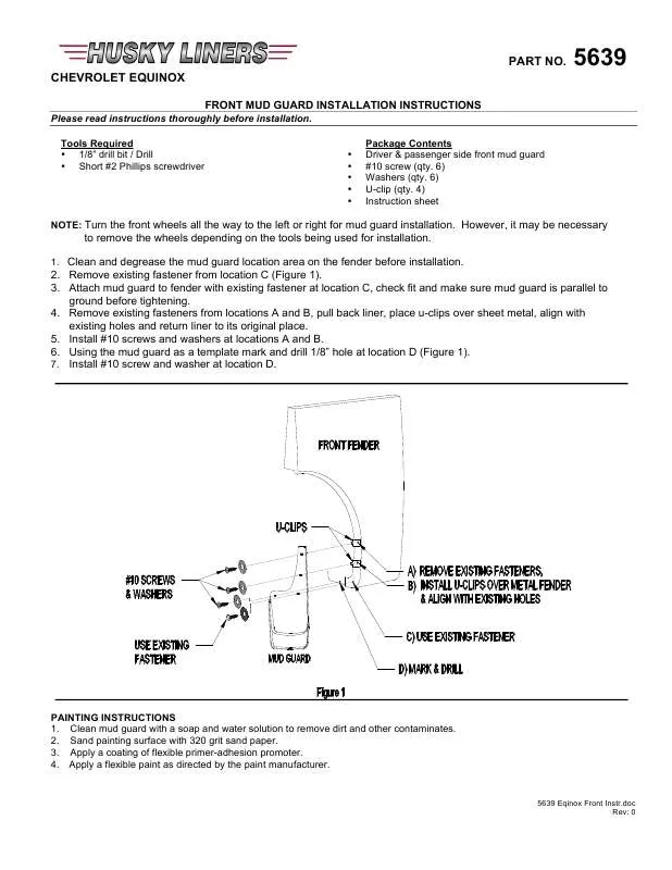 Mode d'emploi HUSKY LINERS 56391