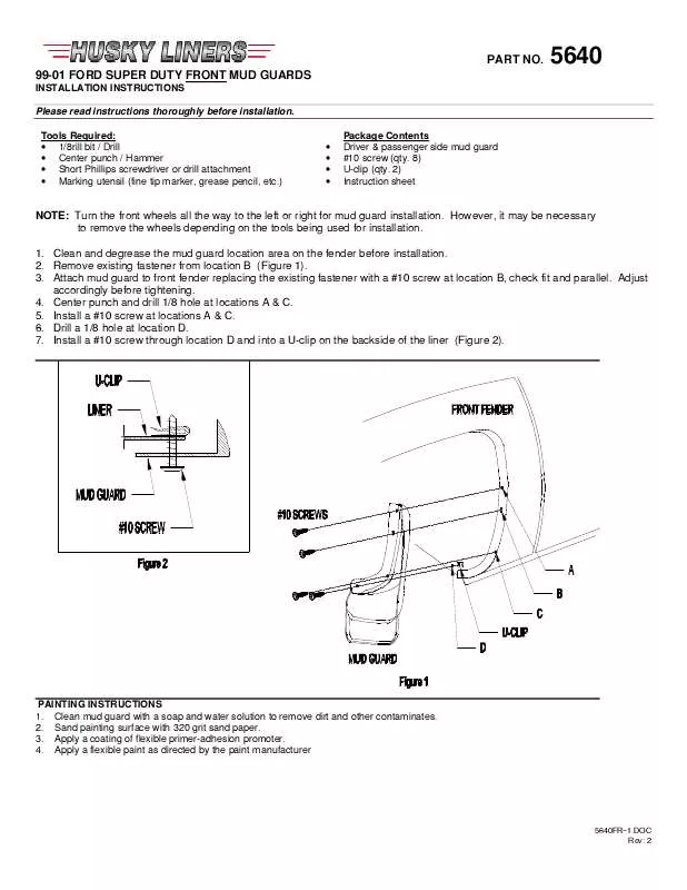 Mode d'emploi HUSKY LINERS 5640FR