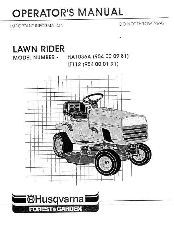 Mode d'emploi HUSQVARNA 954000191