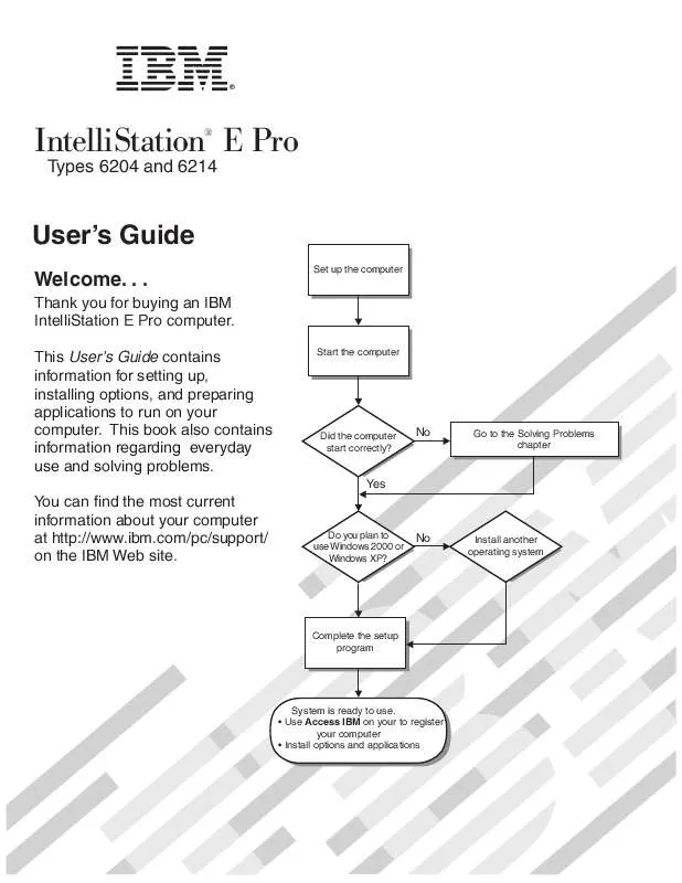 Mode d'emploi IBM INTELLISTATION E PRO 6214