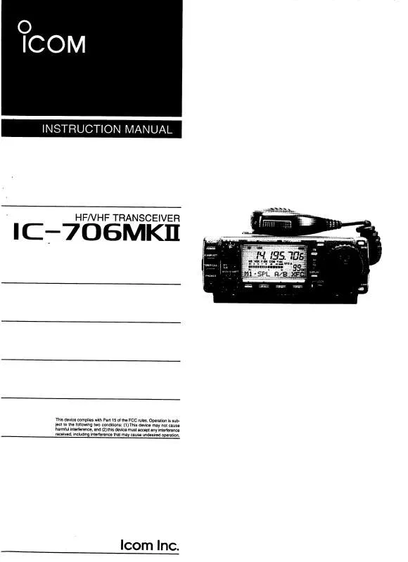 Mode d'emploi ICOM IC-706MKII