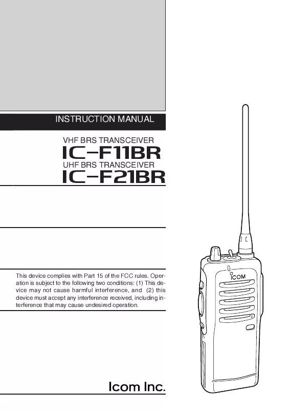 Mode d'emploi ICOM IC-F21BR