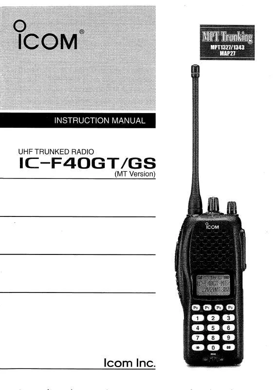 Mode d'emploi ICOM IC-F40GT