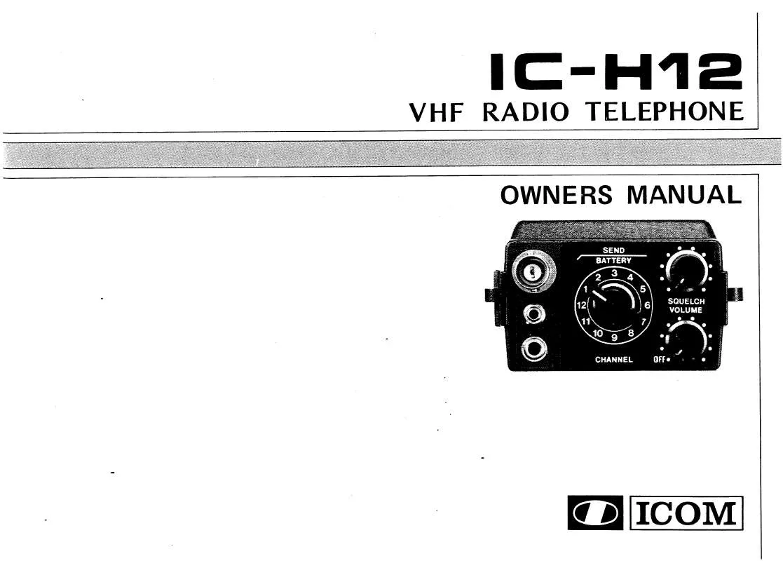 Mode d'emploi ICOM IC-H12