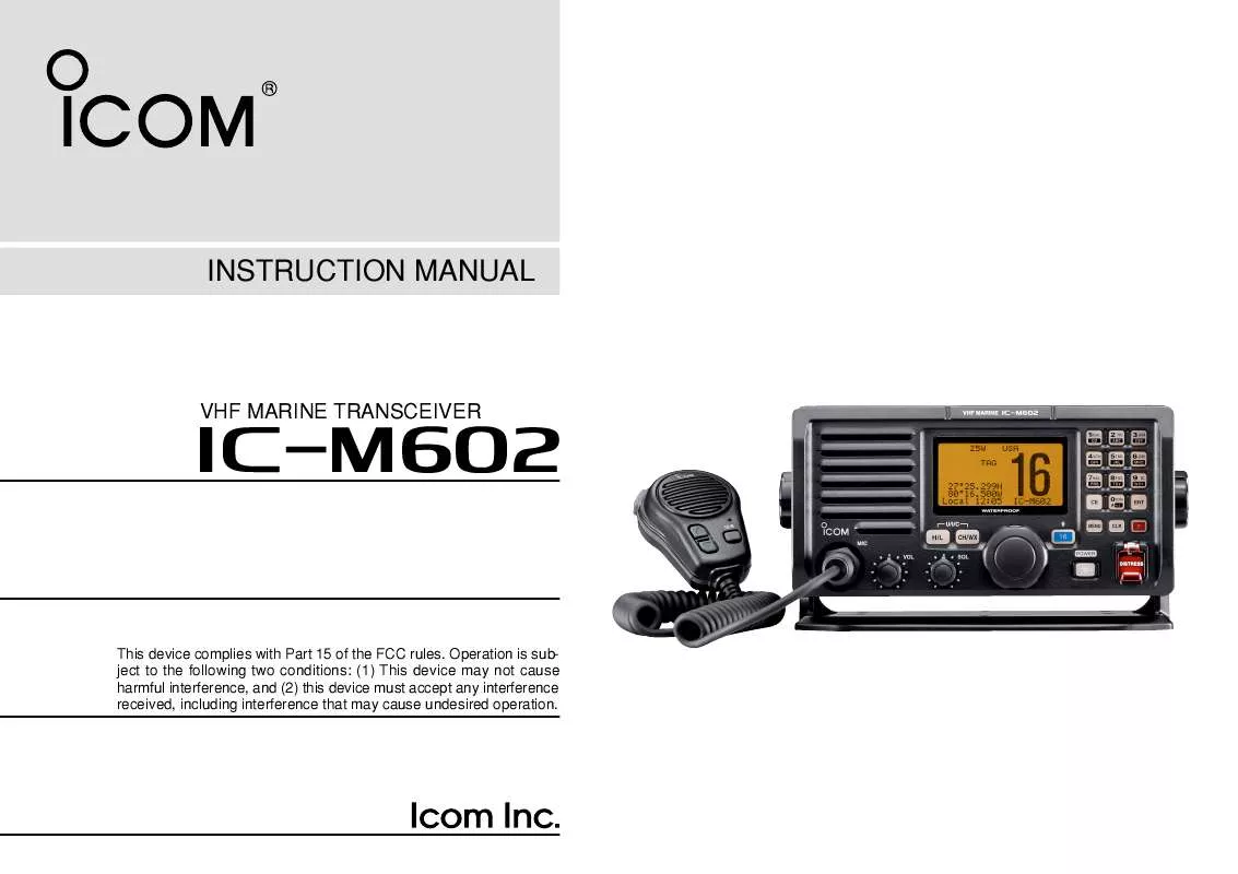 Mode d'emploi ICOM IC-M602