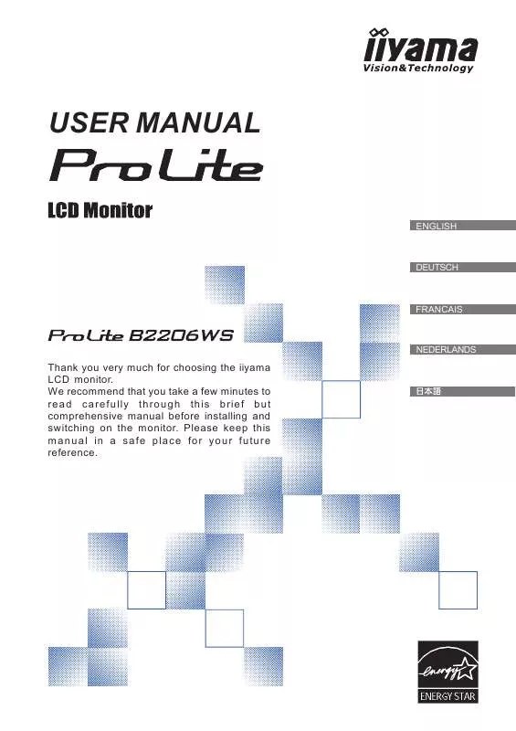 Mode d'emploi IIYAMA B2206WS