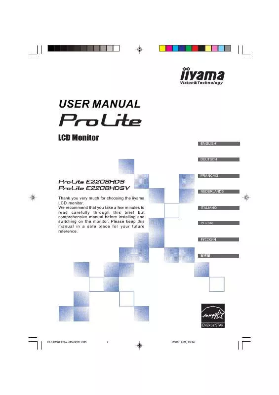 Mode d'emploi IIYAMA E2208HDS