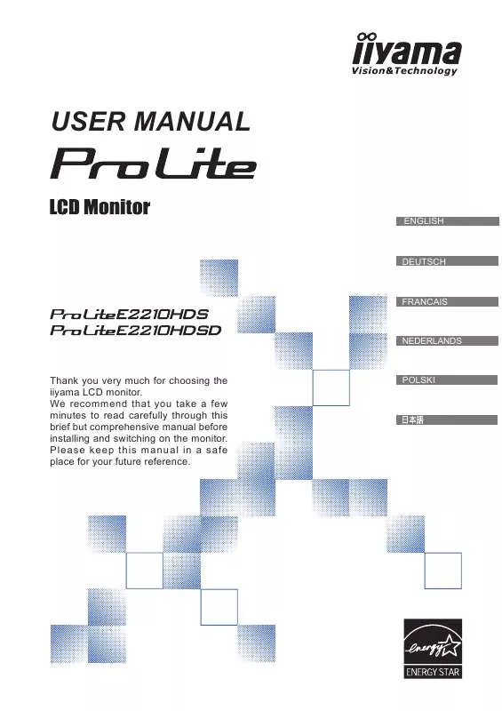 Mode d'emploi IIYAMA E2210HDS